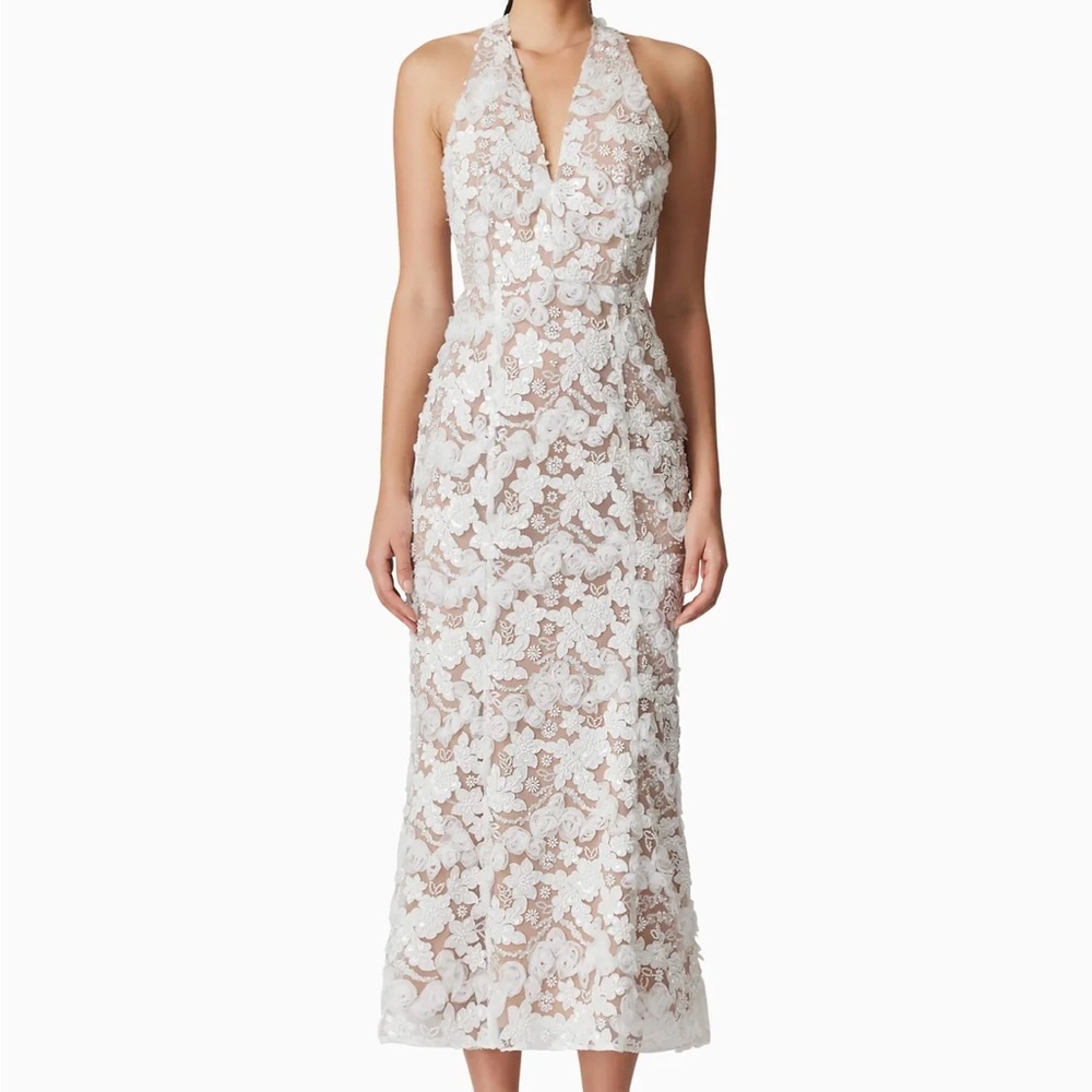 Vonni Halter Maxi Dress in White size XS NWT